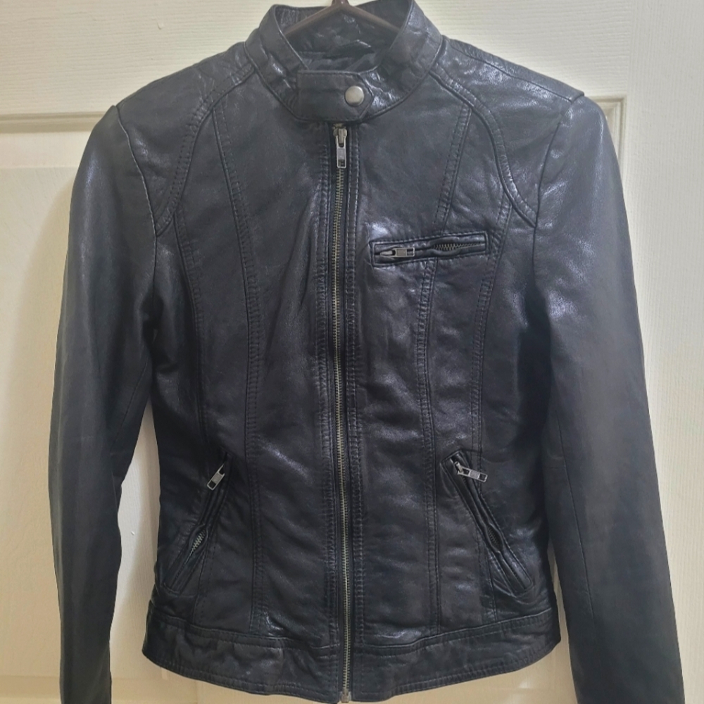 Milwaukee Leather Vintage  Women's Black Zipper Front Motorcycle Casual EXTRA SM